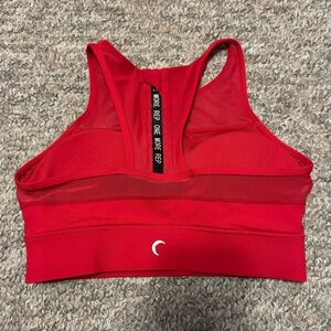 ZYIA Red Racerback Crescent Logo Sports Bra
